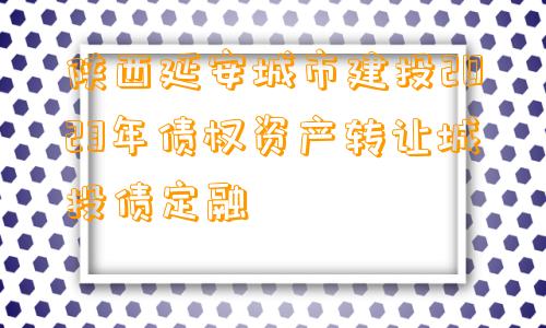 陕西延安城市建投2023年债权资产转让城投债定融