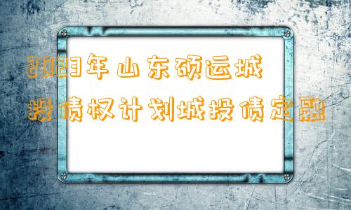 2023年山东硕运城投债权计划城投债定融