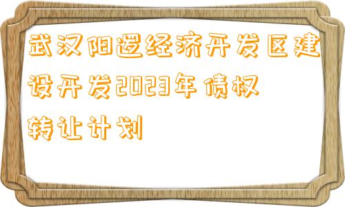 武汉阳逻经济开发区建设开发2023年债权转让计划