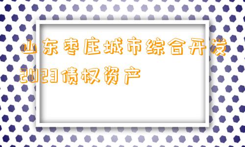 山东枣庄城市综合开发2023债权资产