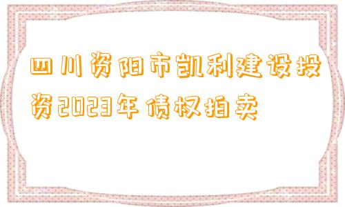 四川资阳市凯利建设投资2023年债权拍卖