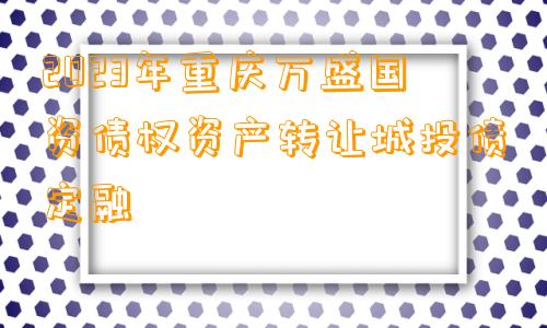 2023年重庆万盛国资债权资产转让城投债定融