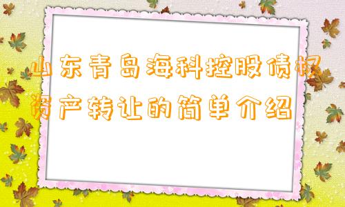 山东青岛海科控股债权资产转让的简单介绍