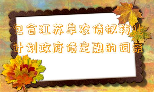 包含江苏阜农债权转让计划政府债定融的词条