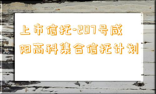 上市信托-207号咸阳高科集合信托计划