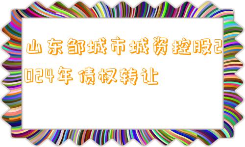 山东邹城市城资控股2024年债权转让