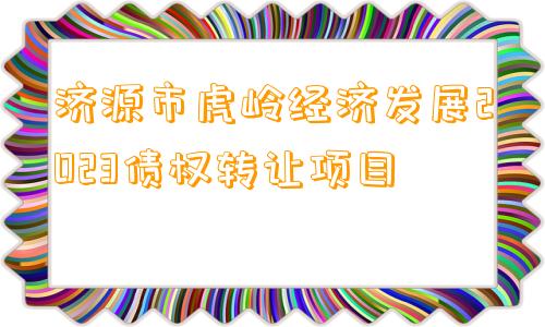 济源市虎岭经济发展2023债权转让项目