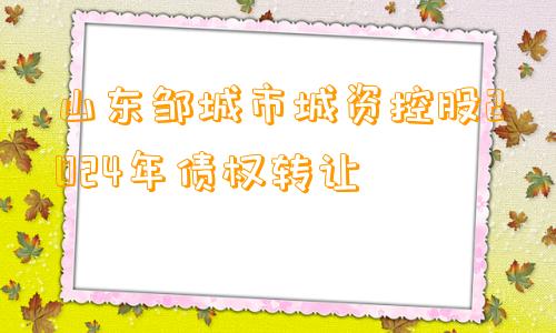 山东邹城市城资控股2024年债权转让