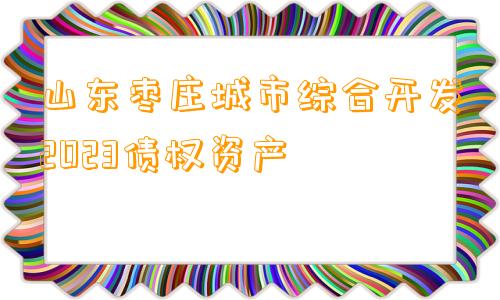 山东枣庄城市综合开发2023债权资产