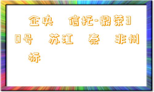 ‮企央‬信托-鼎荣30号‮苏江‬泰‮非州‬标