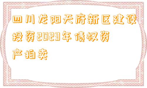 四川龙阳天府新区建设投资2023年债权资产拍卖