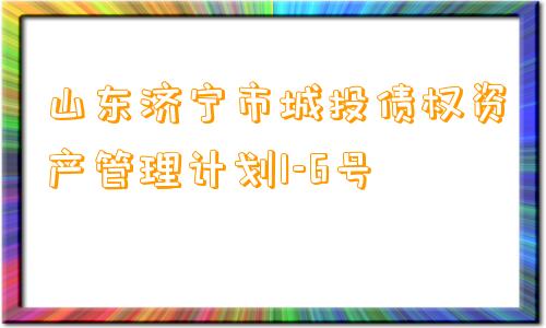 山东济宁市城投债权资产管理计划1-6号