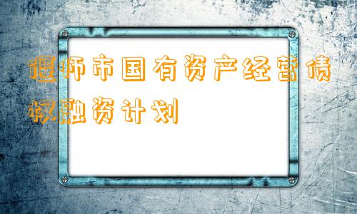 偃师市国有资产经营债权融资计划