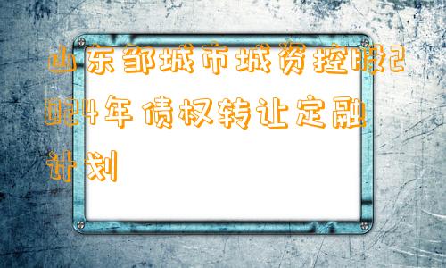 山东邹城市城资控股2024年债权转让定融计划