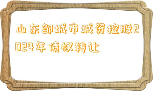 山东邹城市城资控股2024年债权转让