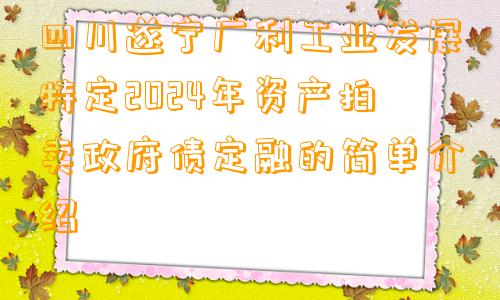 四川遂宁广利工业发展特定2024年资产拍卖政府债定融的简单介绍