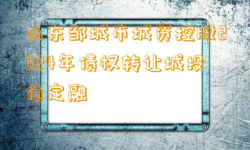 山东邹城市城资控股2024年债权转让城投债定融