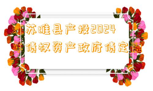 江苏睢县产投2024年债权资产政府债定融