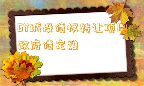 GY城投债权转让项目政府债定融