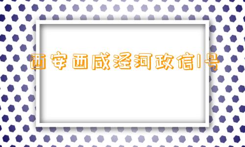 西安西咸泾河政信1号