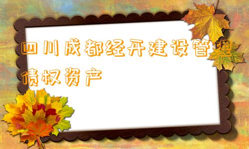 四川成都经开建设管理债权资产