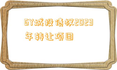 GY城投债权2023年转让项目