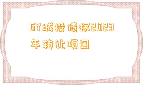 GY城投债权2023年转让项目