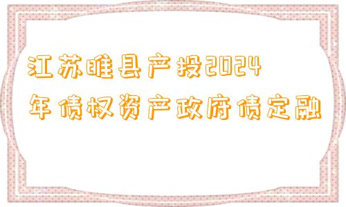 江苏睢县产投2024年债权资产政府债定融