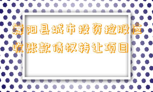 舞阳县城市投资控股应收账款债权转让项目