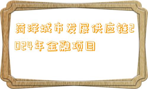 菏泽城市发展供应链2024年金融项目