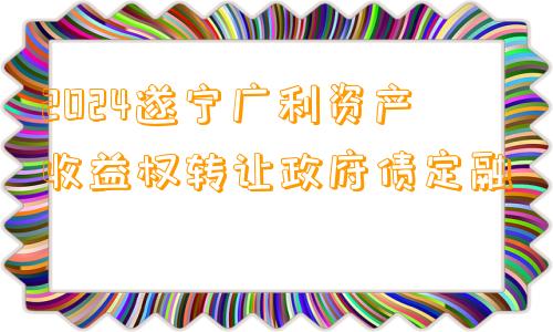 2024遂宁广利资产收益权转让政府债定融