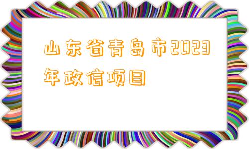 山东省青岛市2023年政信项目