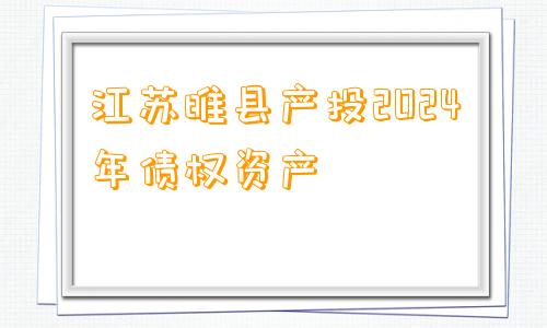 江苏睢县产投2024年债权资产