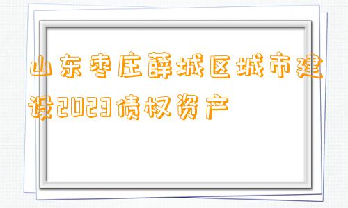 山东枣庄薛城区城市建设2023债权资产