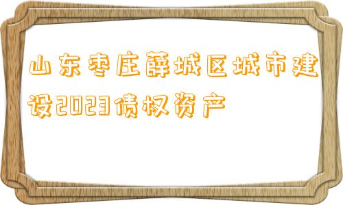 山东枣庄薛城区城市建设2023债权资产