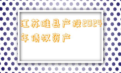 江苏睢县产投2024年债权资产