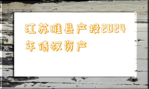 江苏睢县产投2024年债权资产