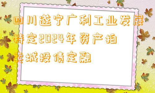 四川遂宁广利工业发展特定2024年资产拍卖城投债定融