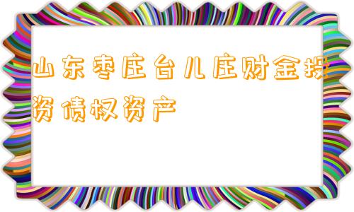 山东枣庄台儿庄财金投资债权资产