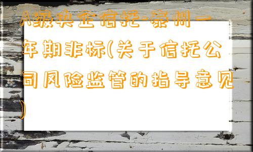 A级央企信托-泰州一年期非标(关于信托公司风险监管的指导意见)