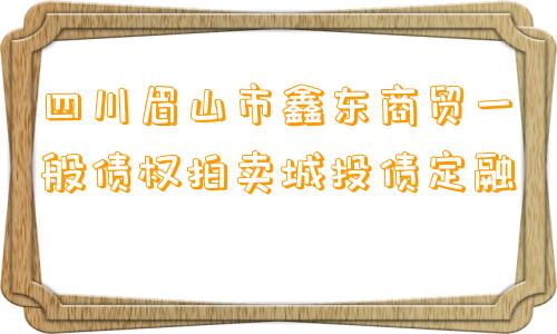 四川眉山市鑫东商贸一般债权拍卖城投债定融