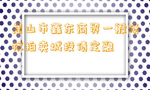 眉山市鑫东商贸一般债权拍卖城投债定融