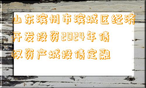 山东滨州市滨城区经济开发投资2024年债权资产城投债定融