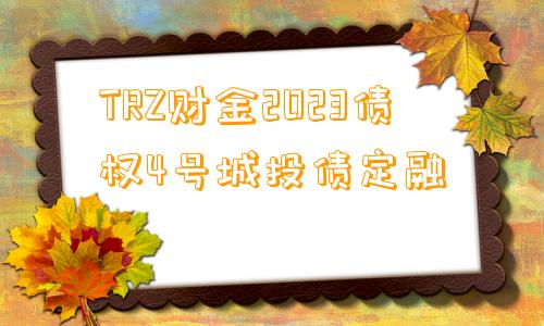 TRZ财金2023债权4号城投债定融