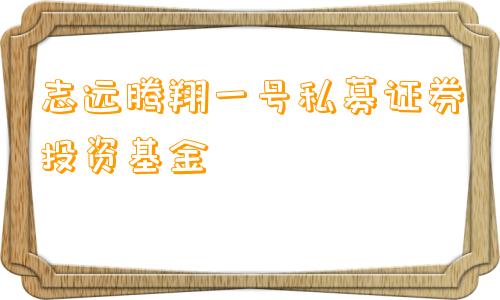 志远腾翔一号私募证券投资基金