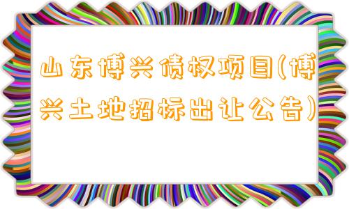 山东博兴债权项目(博兴土地招标出让公告)