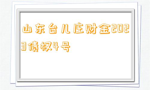 山东台儿庄财金2023债权4号