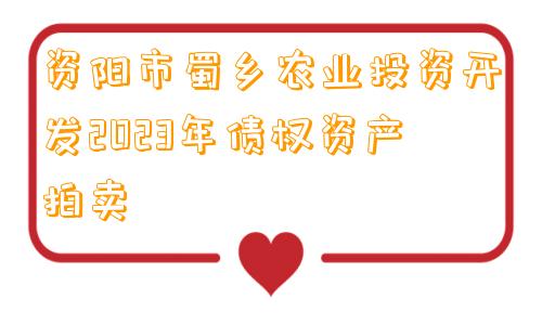 资阳市蜀乡农业投资开发2023年债权资产拍卖