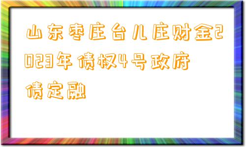 山东枣庄台儿庄财金2023年债权4号政府债定融