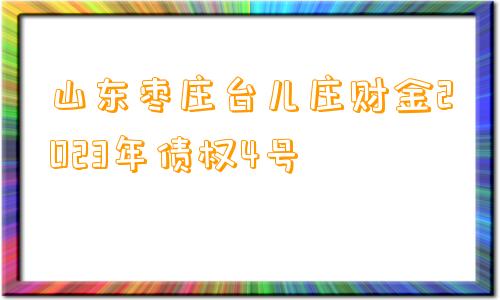 山东枣庄台儿庄财金2023年债权4号